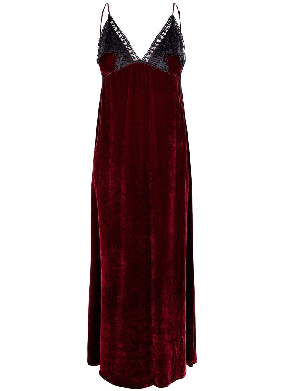 Sleeping with Jacques Velvet Freya Slip Dress in Joy Red